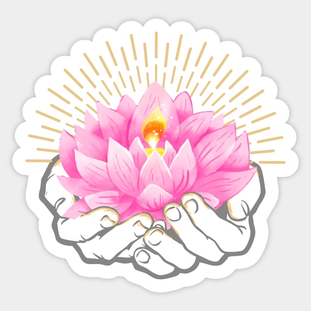 Namaste Flower, Lotus Flower, Beautiful Spirituality Design Sticker by Utopia Shop